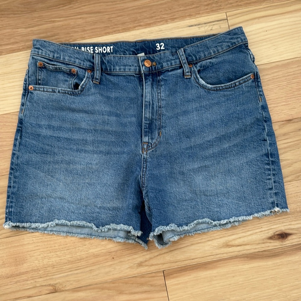 J. Crew high rise denim shorts, size 32